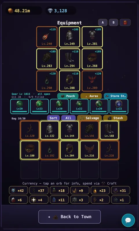 Gear screen with rolled affixes