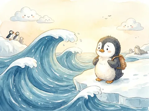 Pip the Penguin's Big Wave